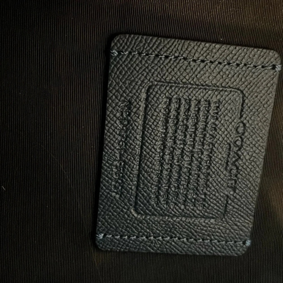 Coach briefcase EUC dark blue with silver hardware with long shoulder strap - Picture 5 of 10